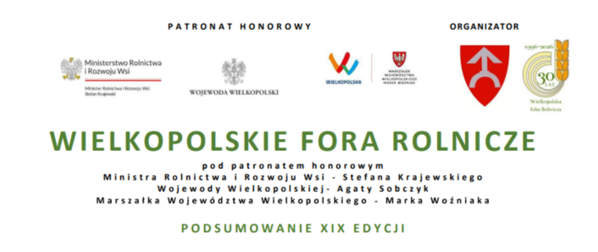 Plakat informujący o wydarzeniu Wielkopolskie Fora Rolnicze