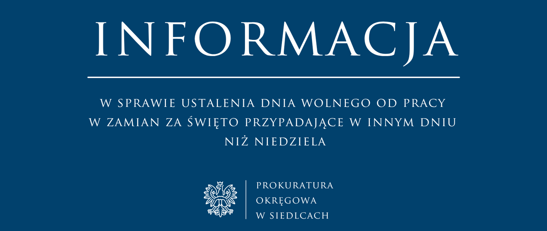 Informacja - dzień wolny