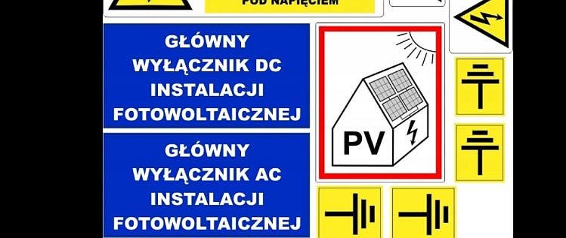 Zdjęcie przedstawia naklejkę informacyjną urządzeń fotowoltaicznych