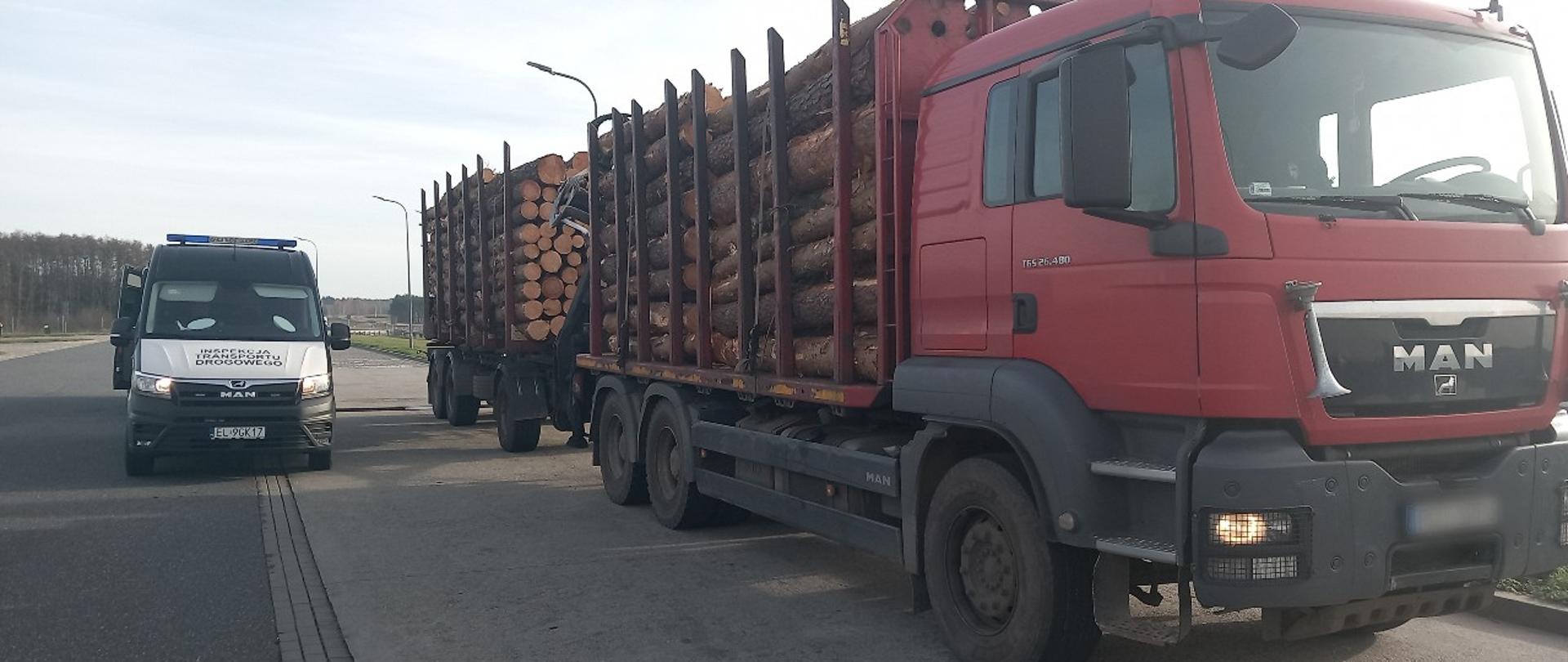 Przeważony transport drewna