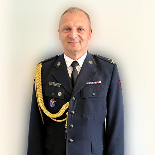 młodszy brygadier Robert Liss, zastępca Komendanta Powiatowego Państwowej Straży Pożarnej w Sępólnie Krajeńskim 