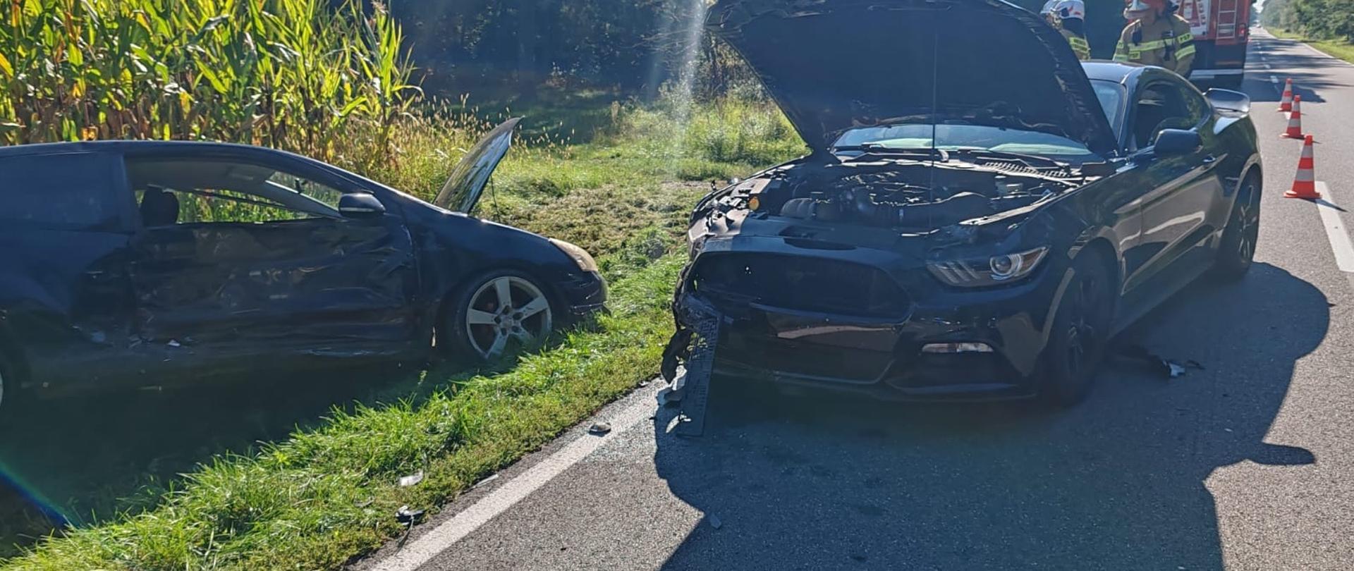 ZDERZENIE DWÓCH POJAZDÓW NA DW473 W MIEJSCOWOŚCI PRZYBYŁÓW