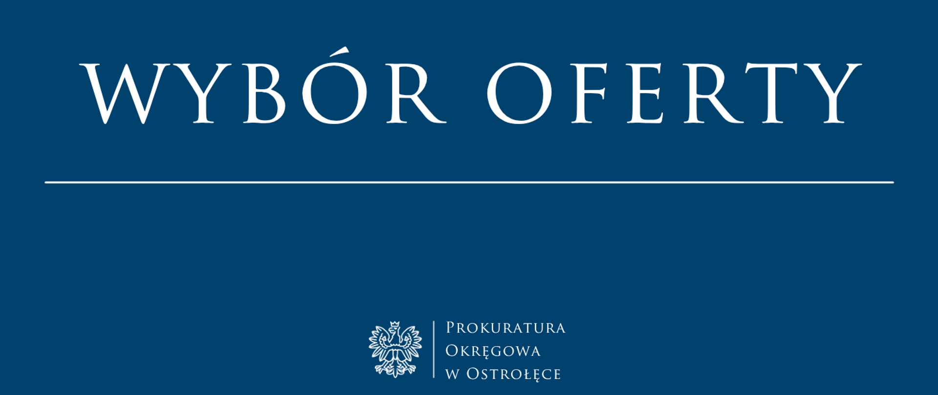 Biały napis Wybór oferty na niebieskim tle.