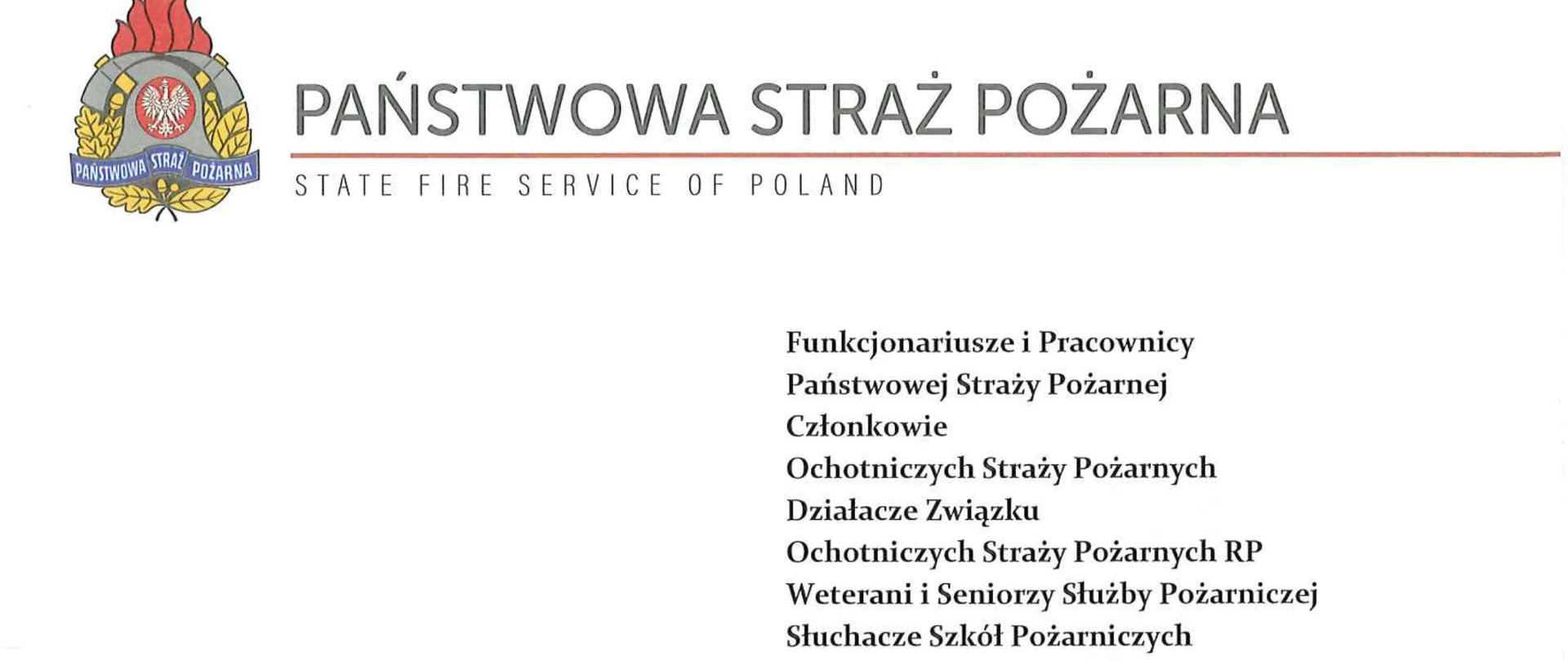 Zdjęcie przedstawia fragment listu skierowanego do funkcjonariuszy i pracowników cywilnych Państwowej Straży Pożarnej jak również druhen i druhów Ochotniczej Straży Pożarnej z okazji Dnia Niepodległości.