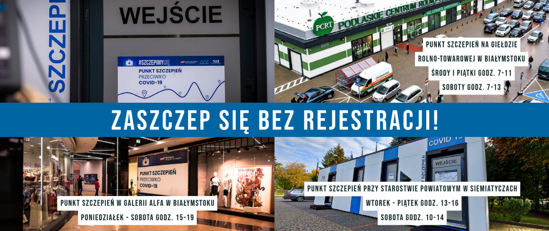 Punkty szczepień przeciw COVID-19 organizowane przez PUW