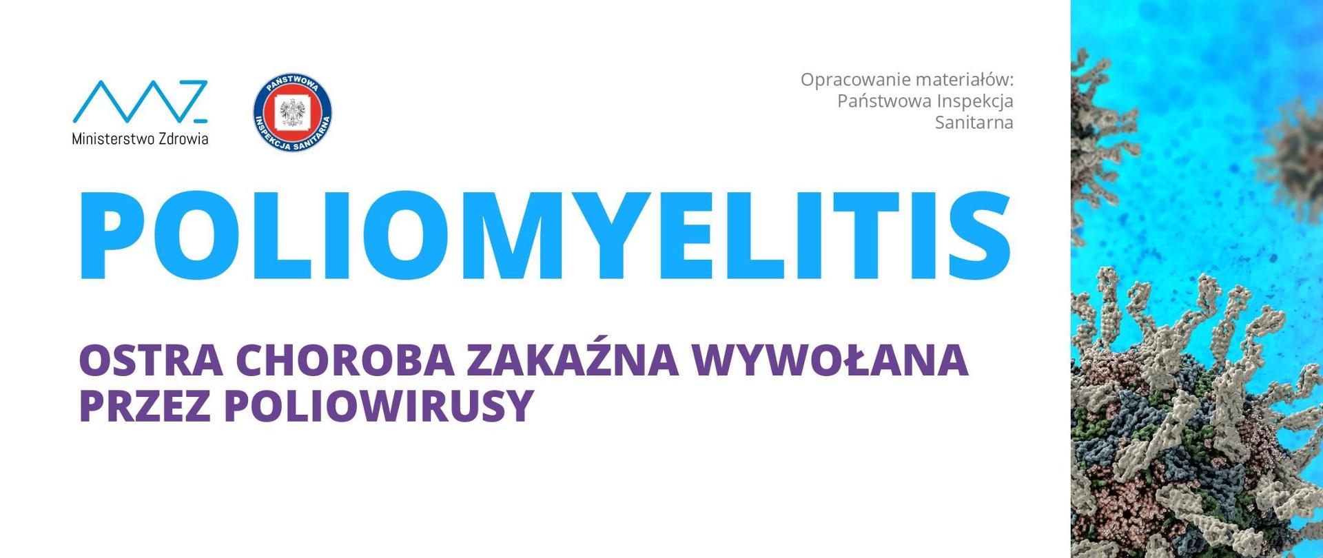 baner informujący o chorobie POLIOMYELITIS
