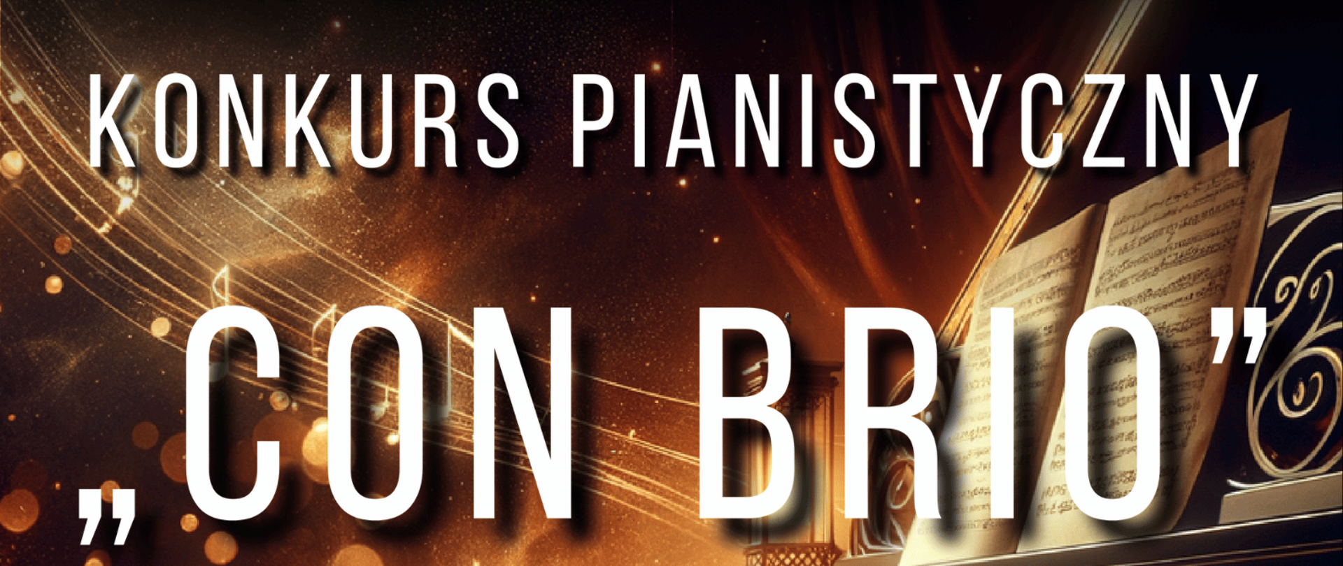 Plakat I Ogólnopolski Konkurs Pianistyczny "Con Brio" 19-20 maja 2025 Wodzisław Śląski