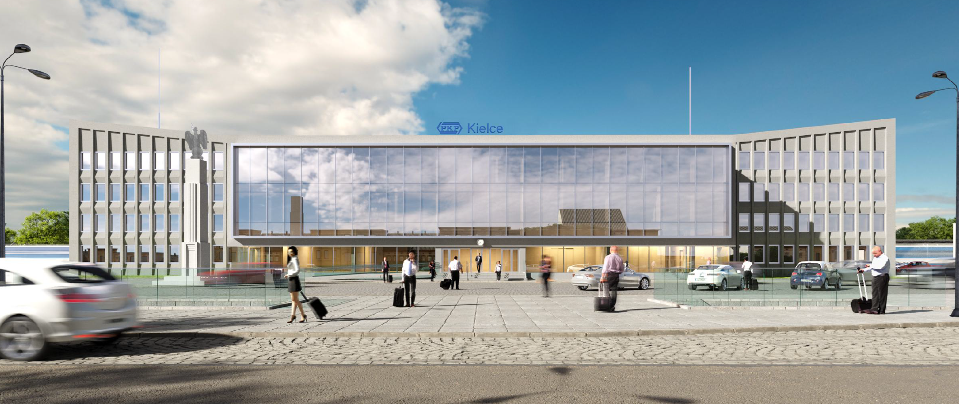 Dworzec w Kielcach - wizualizacja od strony miasta