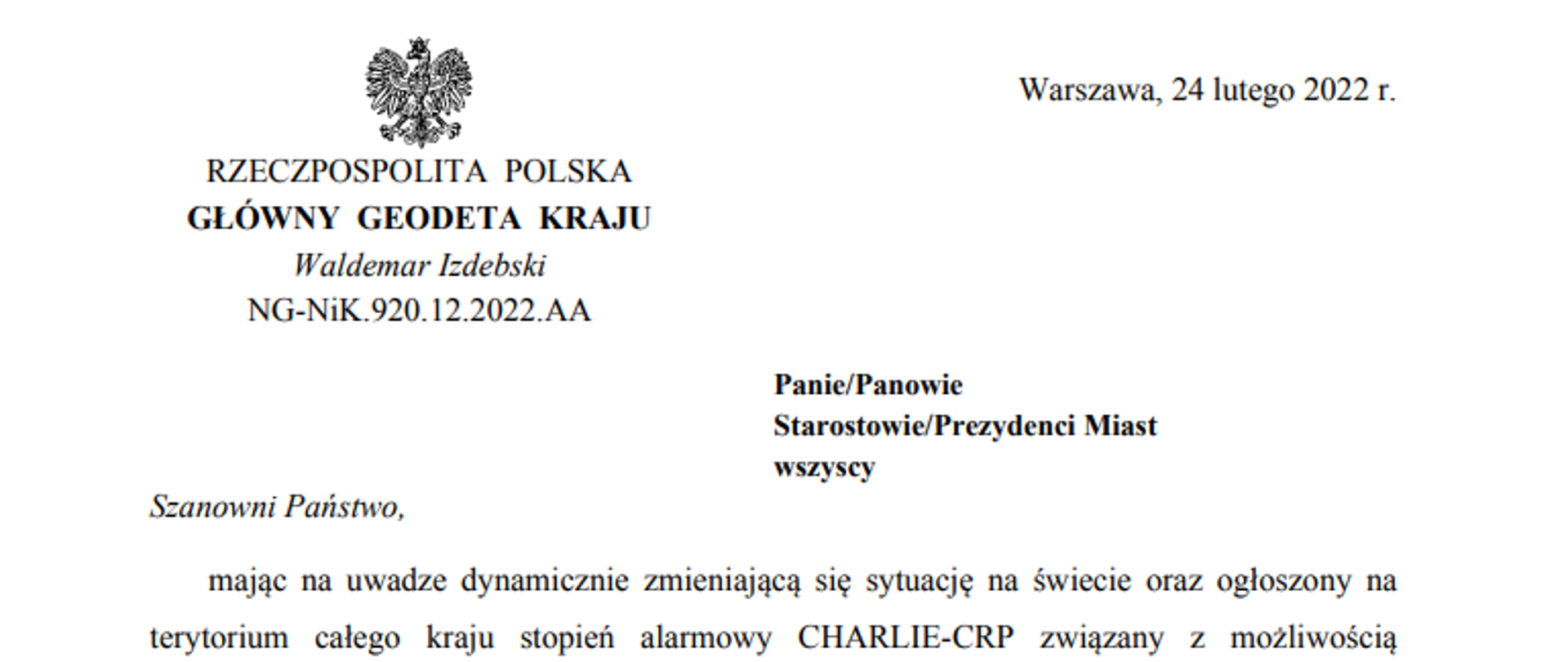Ilustracja przedstawia pismo Głównego Geodety Kraju, które jest też umieszczone w linku do tej ilustracji. 