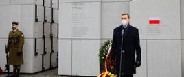 Premier Mateusz Morawiecki podczas Obchodów Narodowego Dnia Pamięci Żołnierzy Wyklętych na Powązkach.