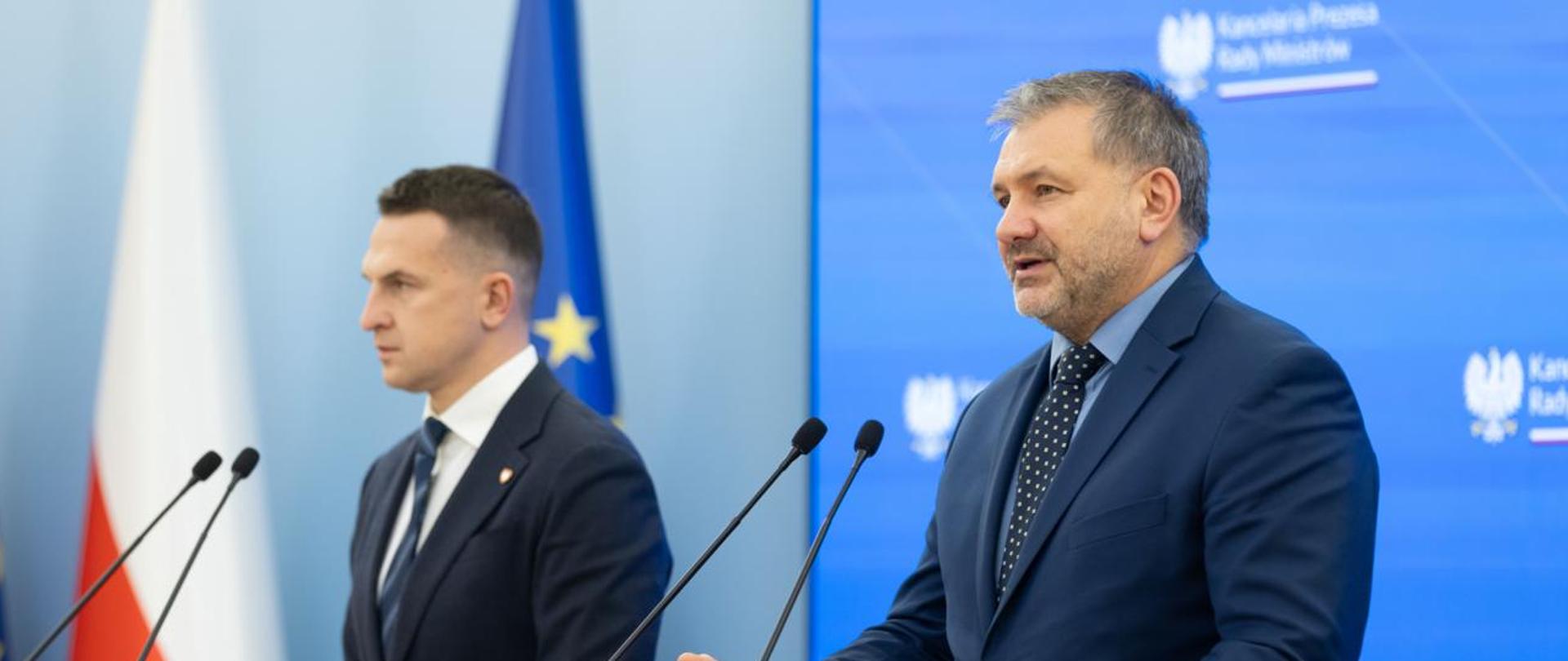 Konferencja Rzecznika Rządu Adama Szłapki i Ministra Sprawiedliwości Waldemara Żurka