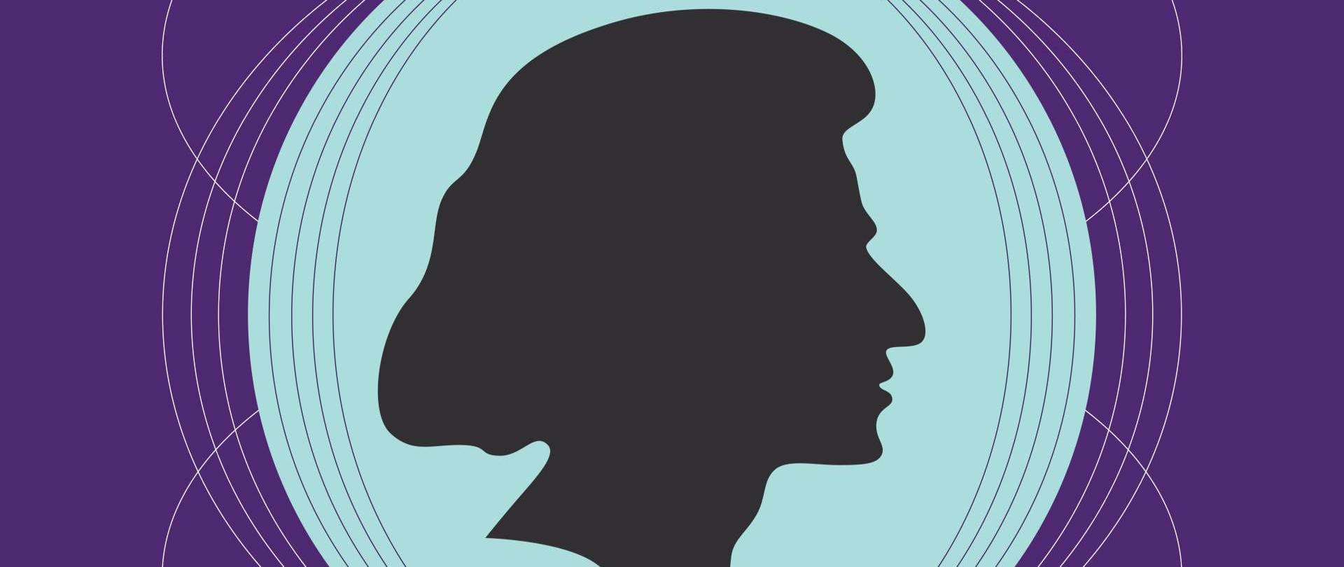 plakat promujący galę jubileuszową z okazji siedemdziesięciopięciolecia Państwowej Szkoły Muzycznej Pierwszego i Drugiego Stopnia imienia Fryderyka Chopina w Opolu, w centralnej części plakatu znajduje się profil kompozytora w jasnoniebieskim okręgu umieszczonym na fioletowym tle, powyżej logotyp Szkoły