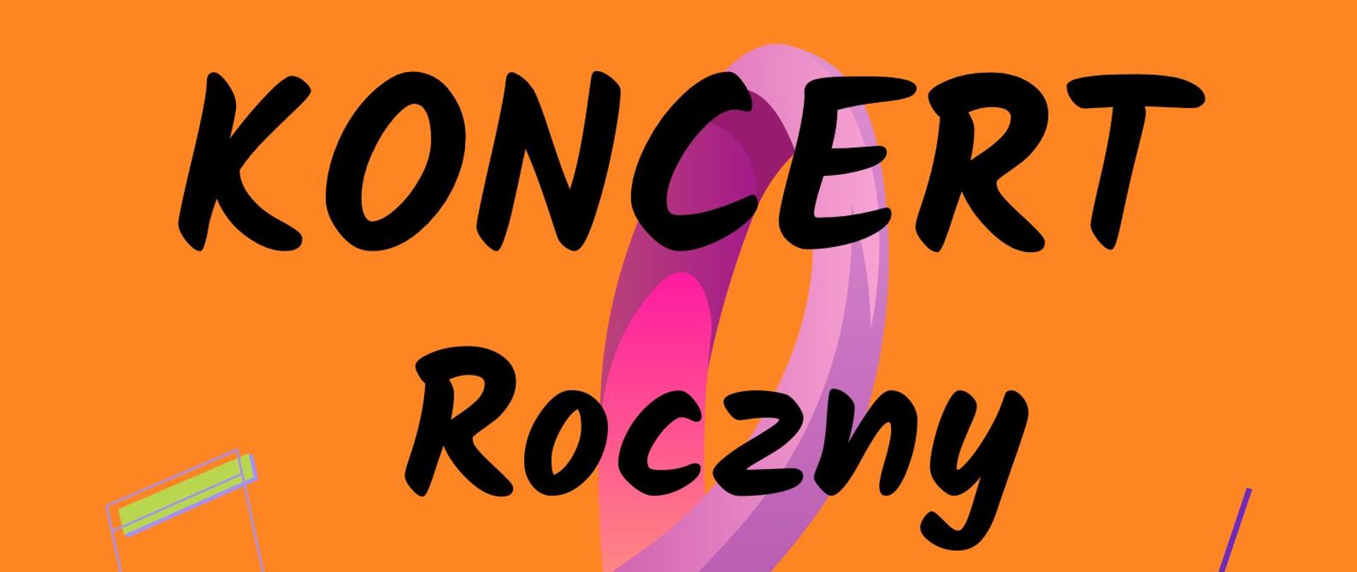 Zaproszenie na koncert roczny tło pomarańczowe