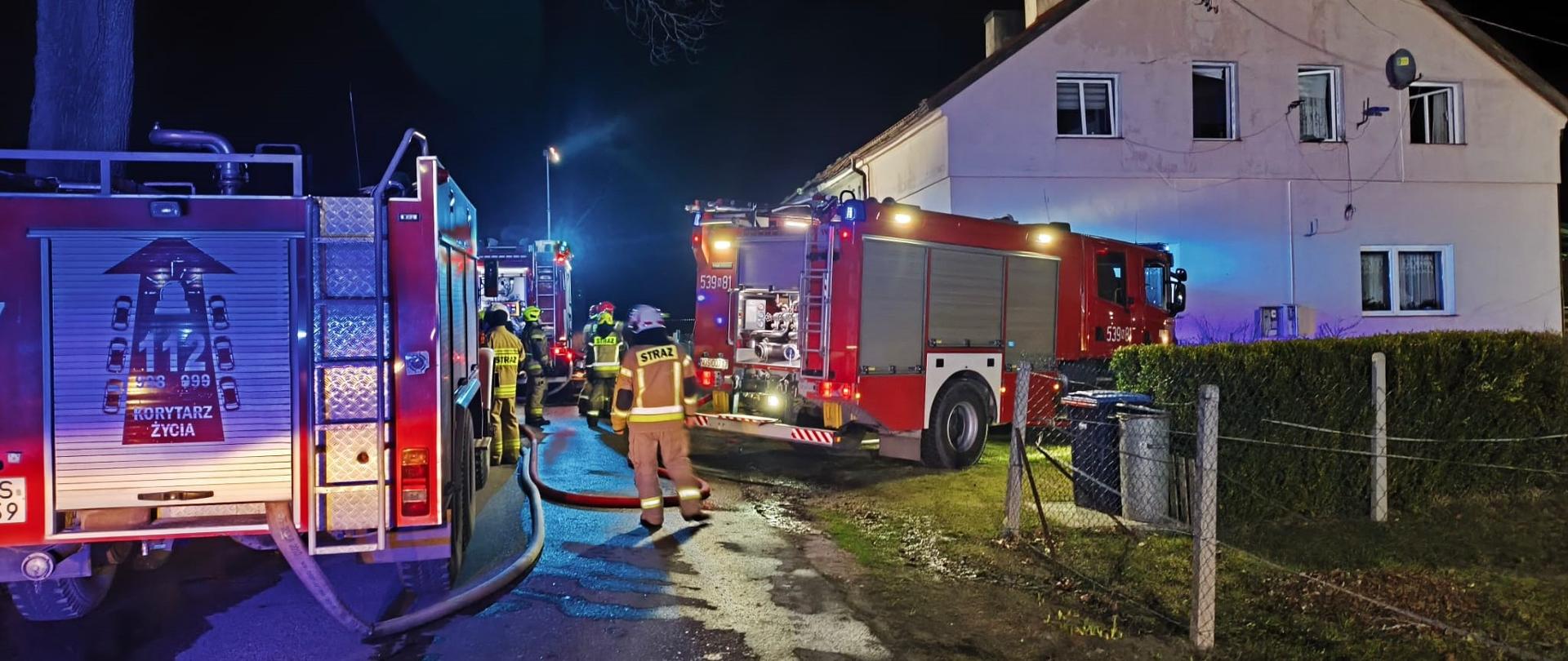 Pożar domu w miejscowości Mostkowo (gmina Łukta)