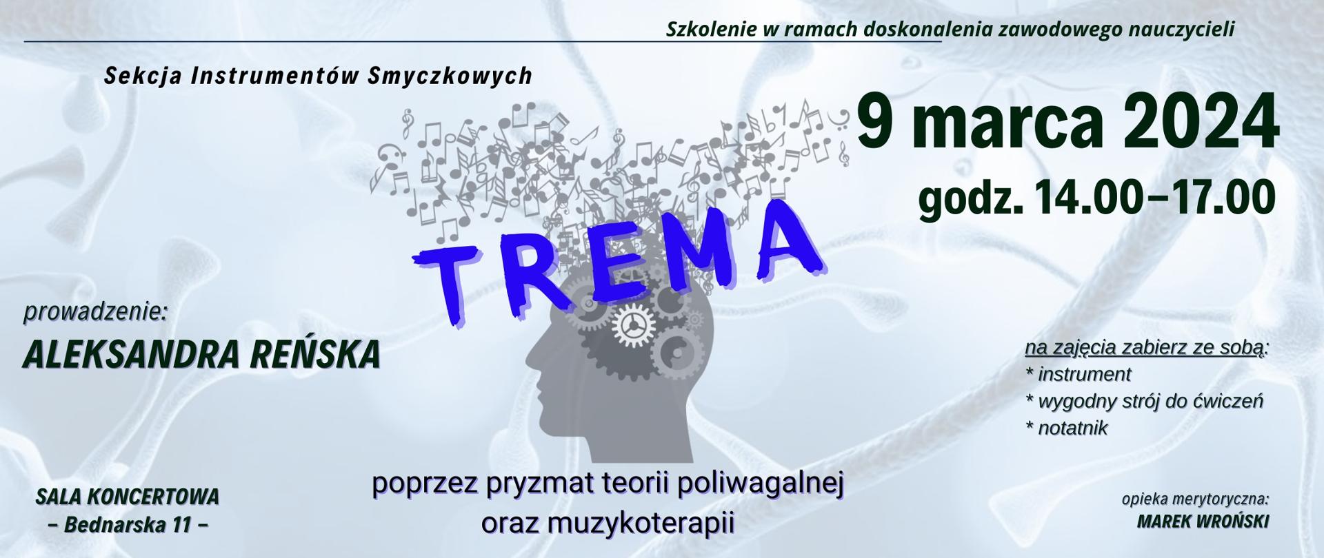 Baner - 9.03.2024 - warsztaty TREMA – poprzez pryzmat teorii poliwagalnej oraz muzykoterapii