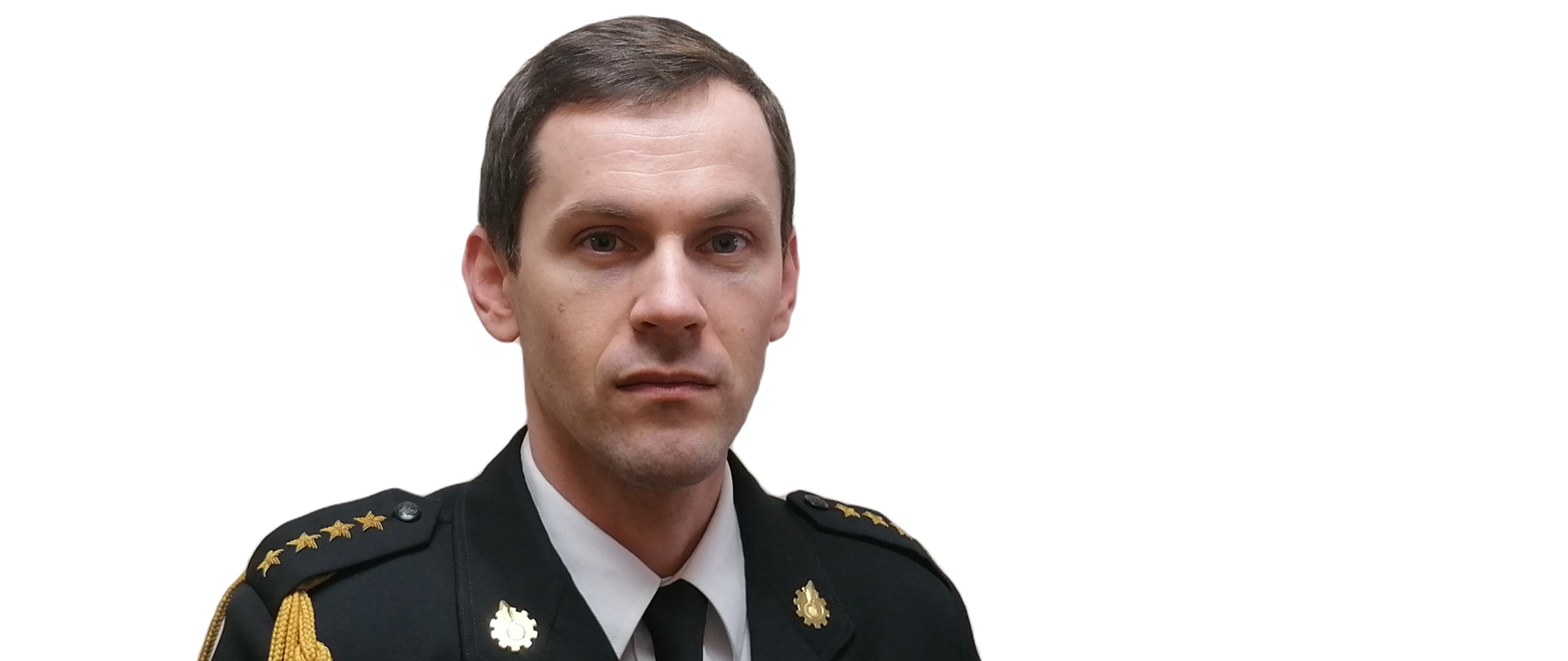 st. kpt. mgr inż. Kamil Pęcherz w mundurze galowym