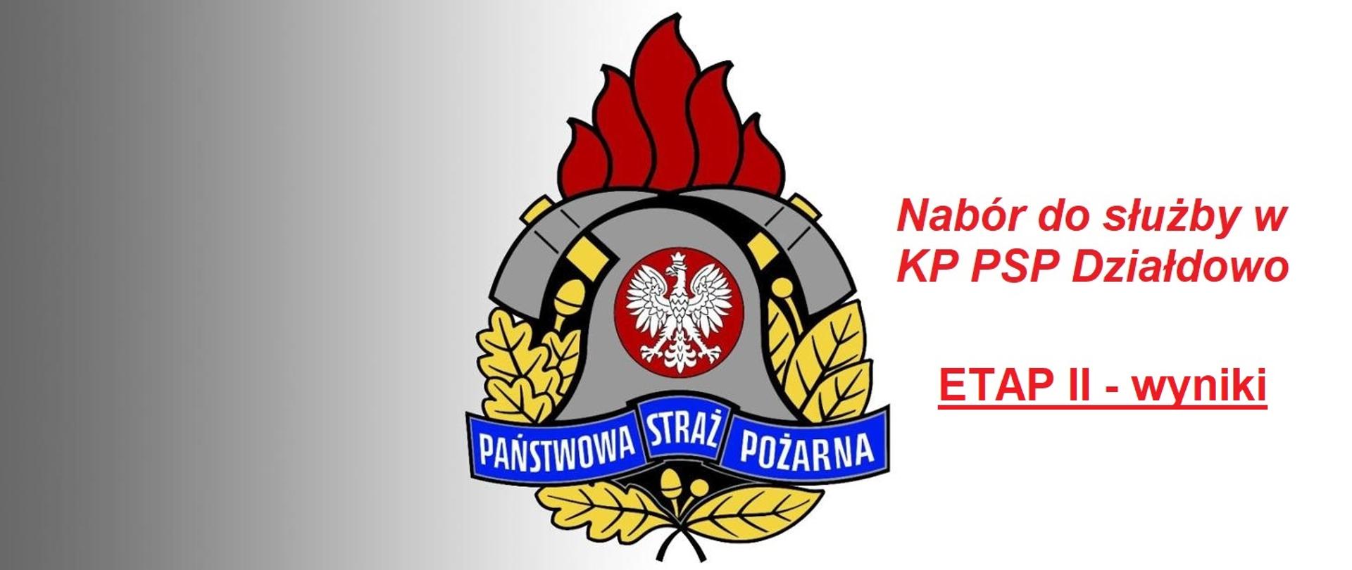 Nabór do służby w KP PSP Działdowo - etap 2 wyniki