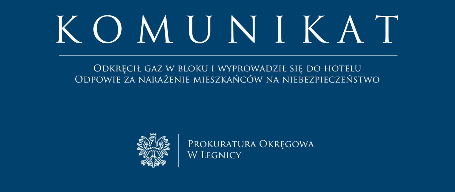 Odkręcił gaz w bloku i wyprowadził się do hotelu.
Odpowie za narażenie mieszkańców na niebezpieczeństwo
