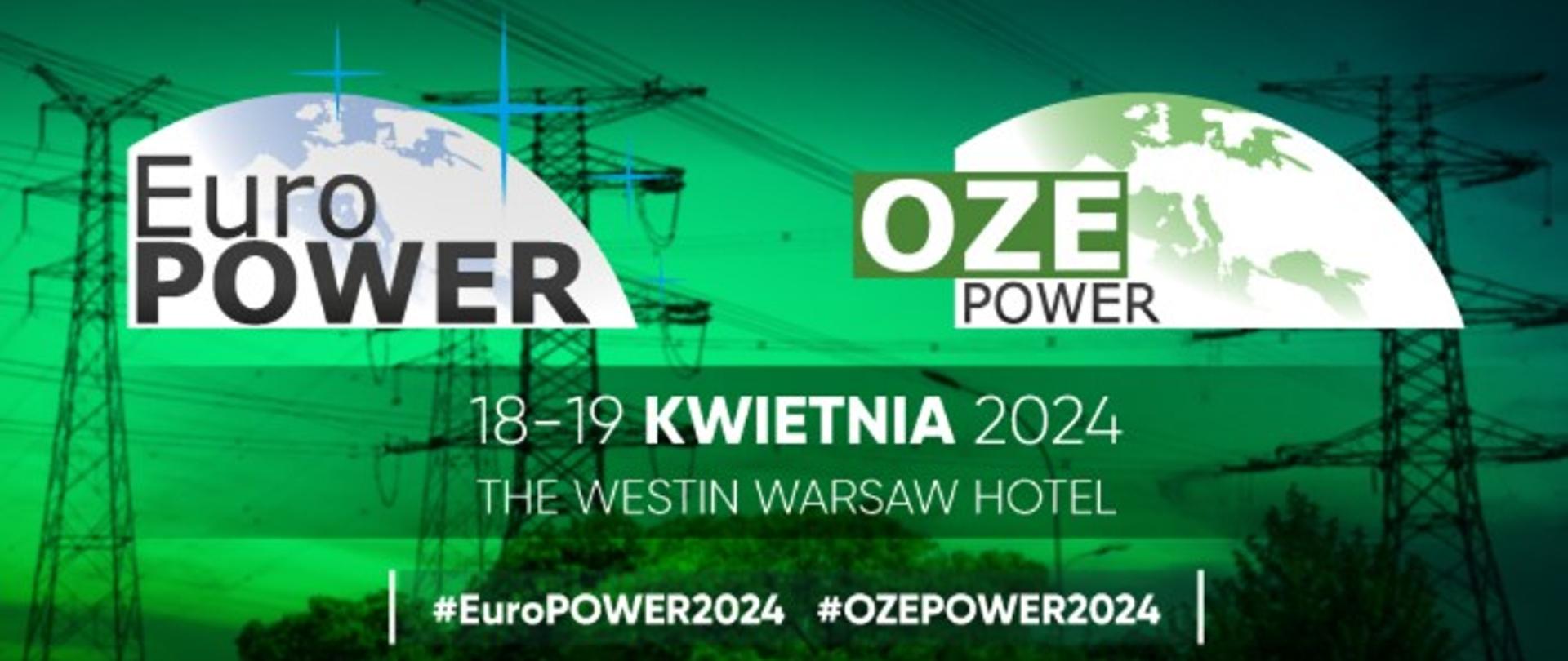 Plansza informacyjna o Euro Power OZE Power 18-19 kwietnia 2024