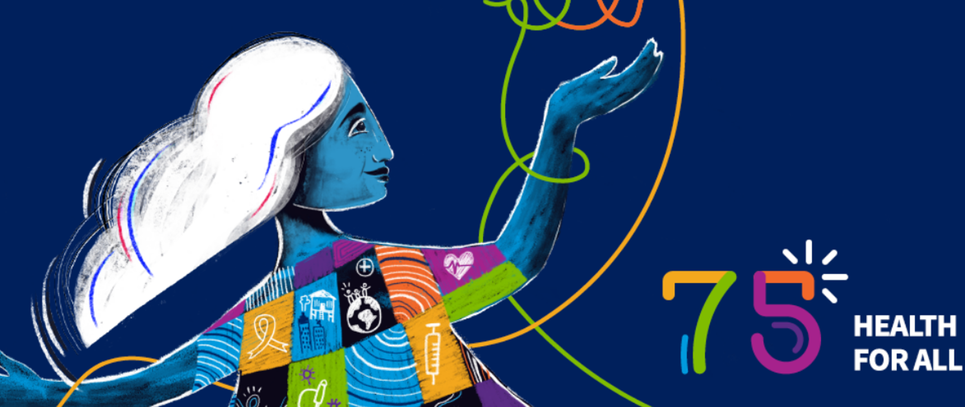 Światowy dzień zdrowia, 75 lat WHO banner