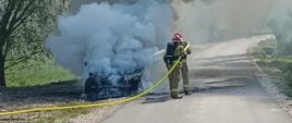 Pożar samochodu osobowego w miejscowości Donosy