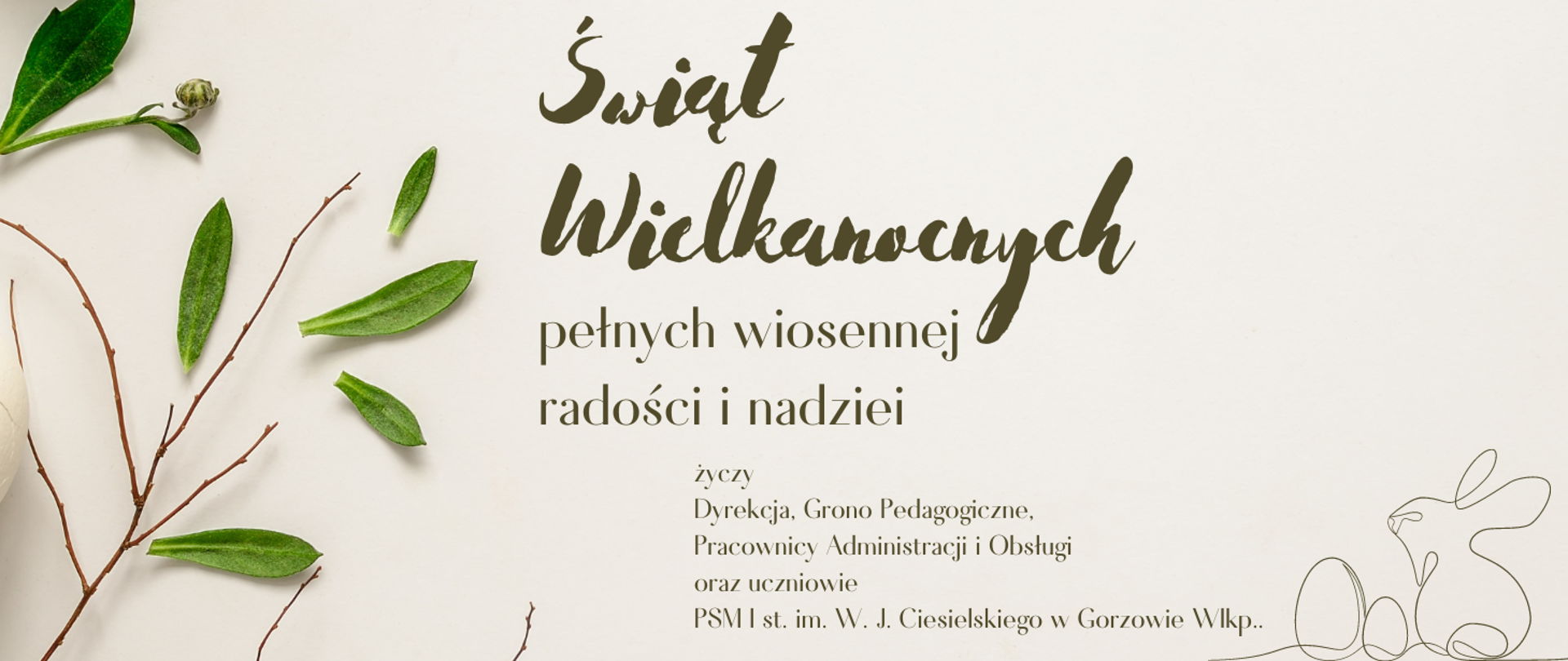 zdjęcie przedstawia życzenia Wielkanocne