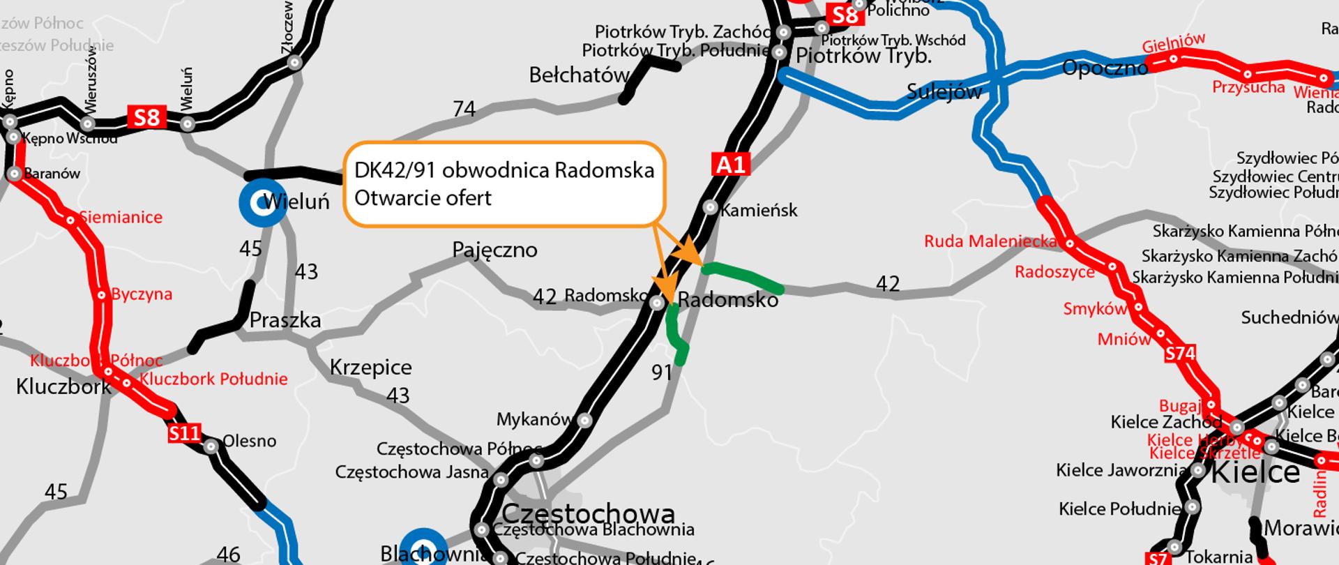 Obwodnica Radomska - mapa