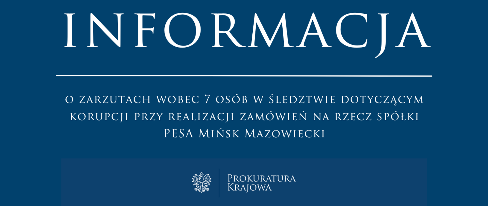 Zarzuty wobec 7 osób w śledztwie dotyczącym korupcji przy realizacji zamówień na rzecz spółki PESA Mińsk Mazowiecki