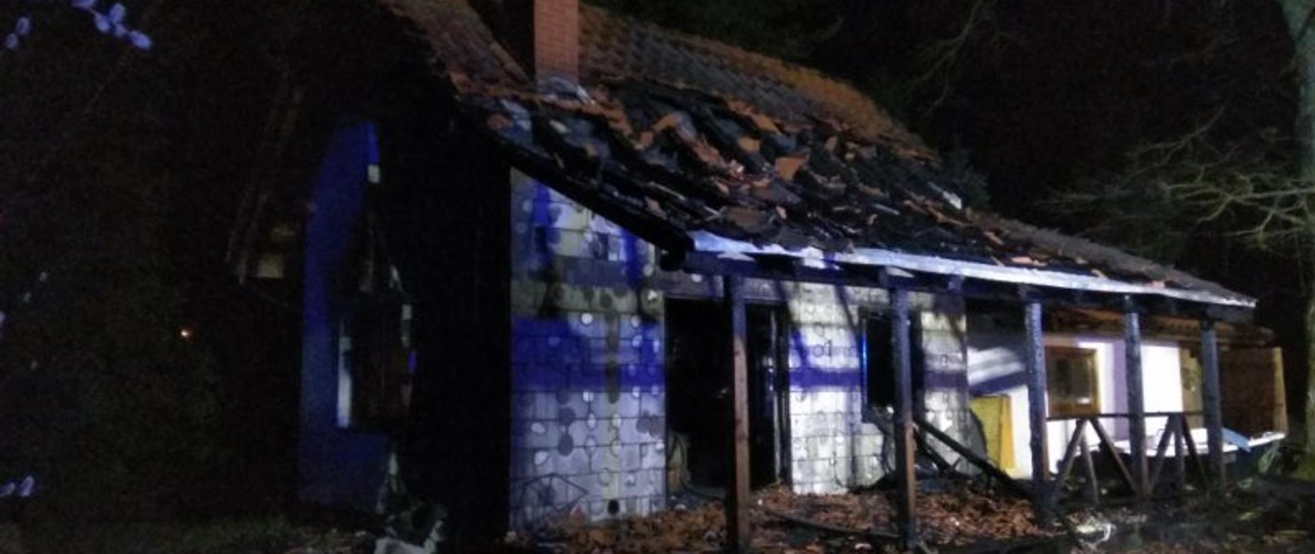 Pożar domku letniskowego