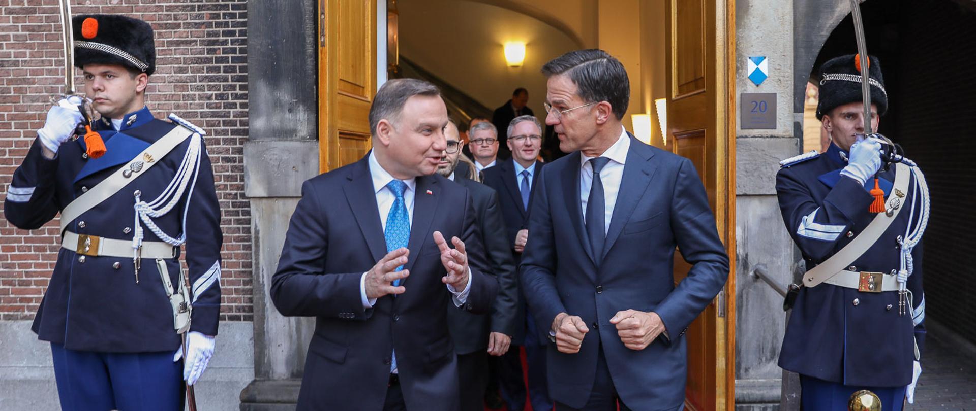Prezydent Andrzej Duda podczas wizyty w Holandii