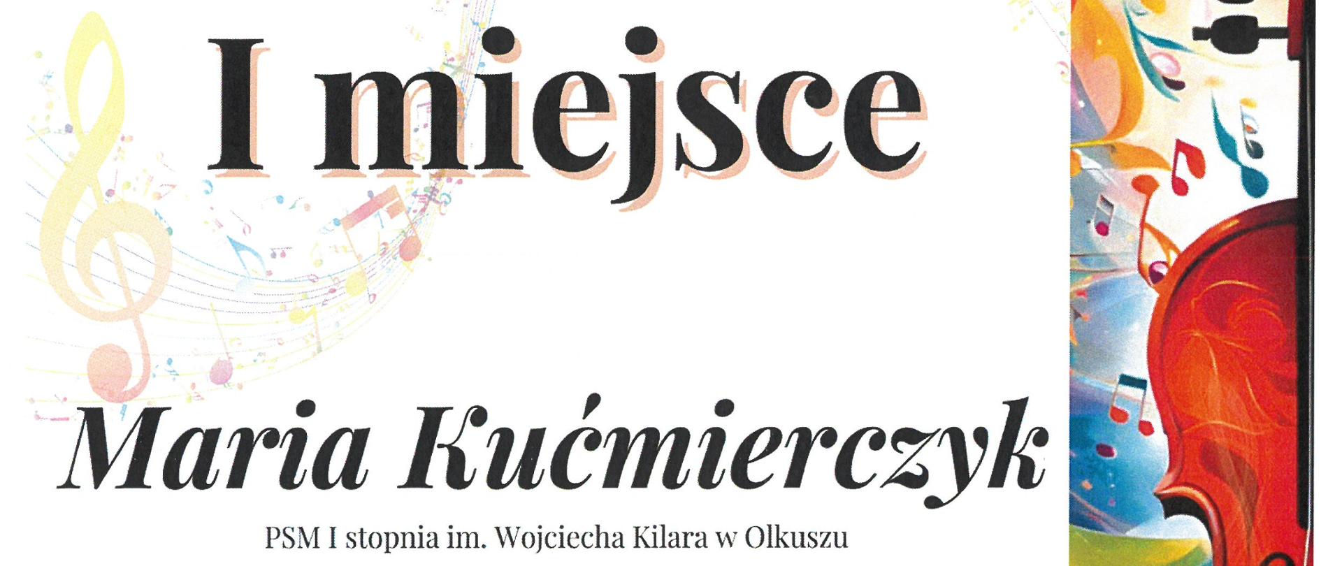 białe tło, margines kolorowy, zarys skrzypiec