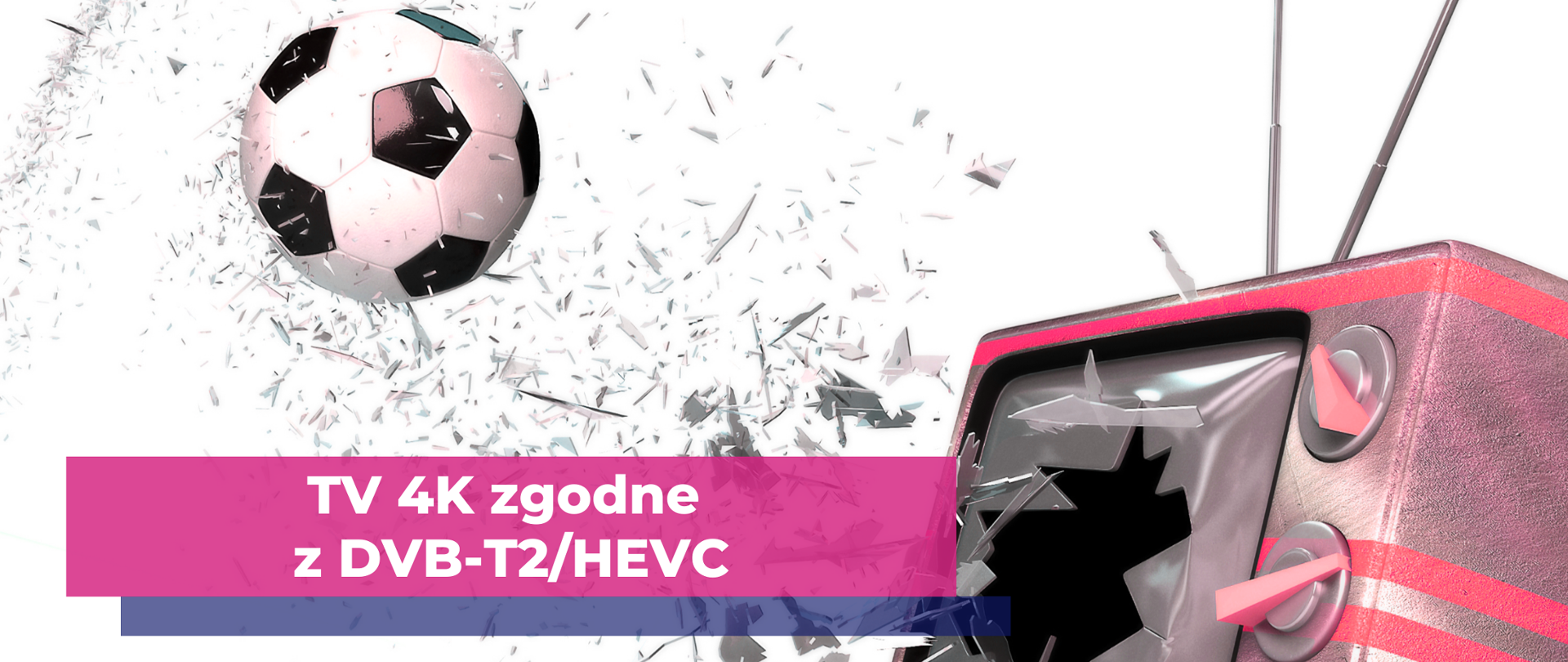 Element graficzny z napisem TV 4K zgodne z DVB-T2/HEVC.