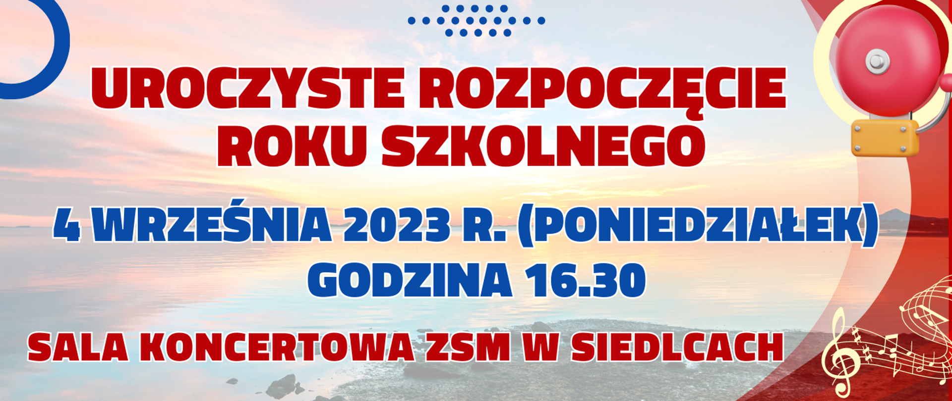 kolorowe tło z elementami clip oraz informacja o rozpoczęciu roku szkolnego