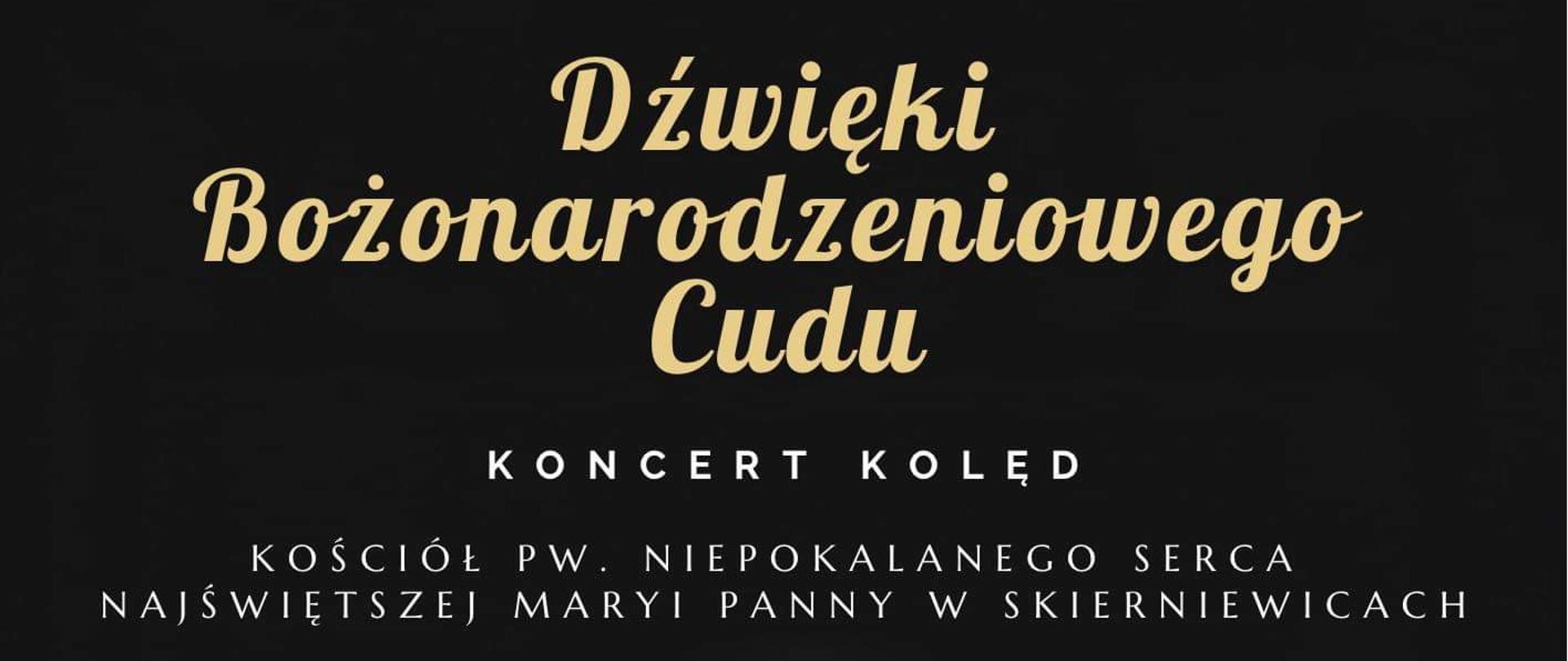 Plakat na czarnym tle przedstawiający stajenkę i postaci Maryi i Józefa z dzieciątkiem Jezus.