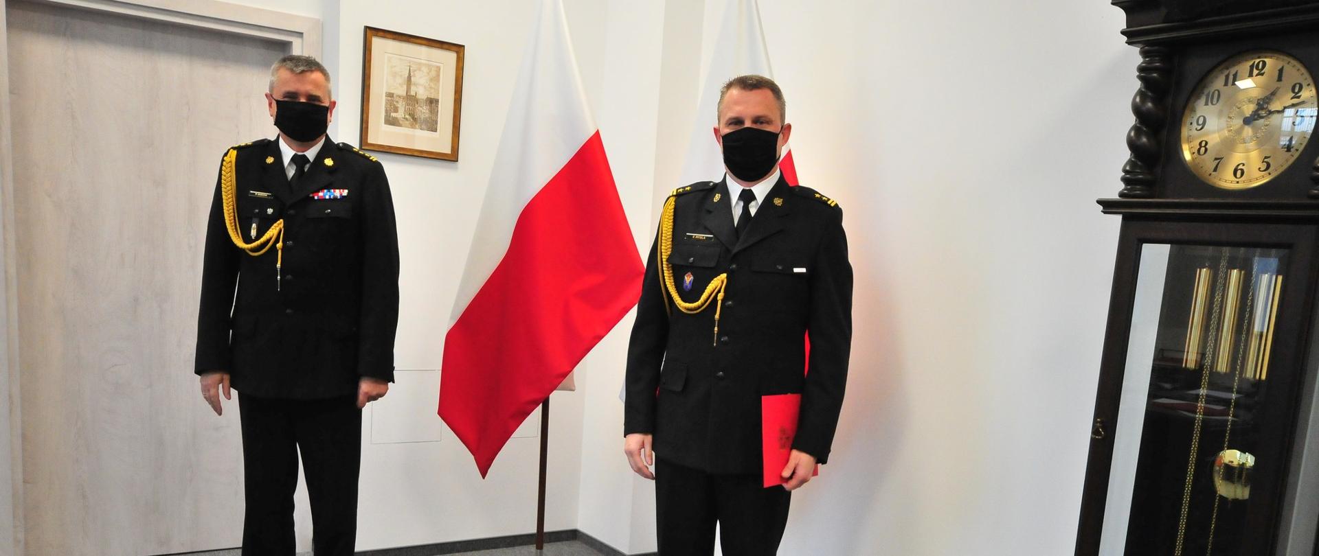 Komendant wojewódzki PSP w towarzystwie komendanta miejskiego PSP w Gdańsku