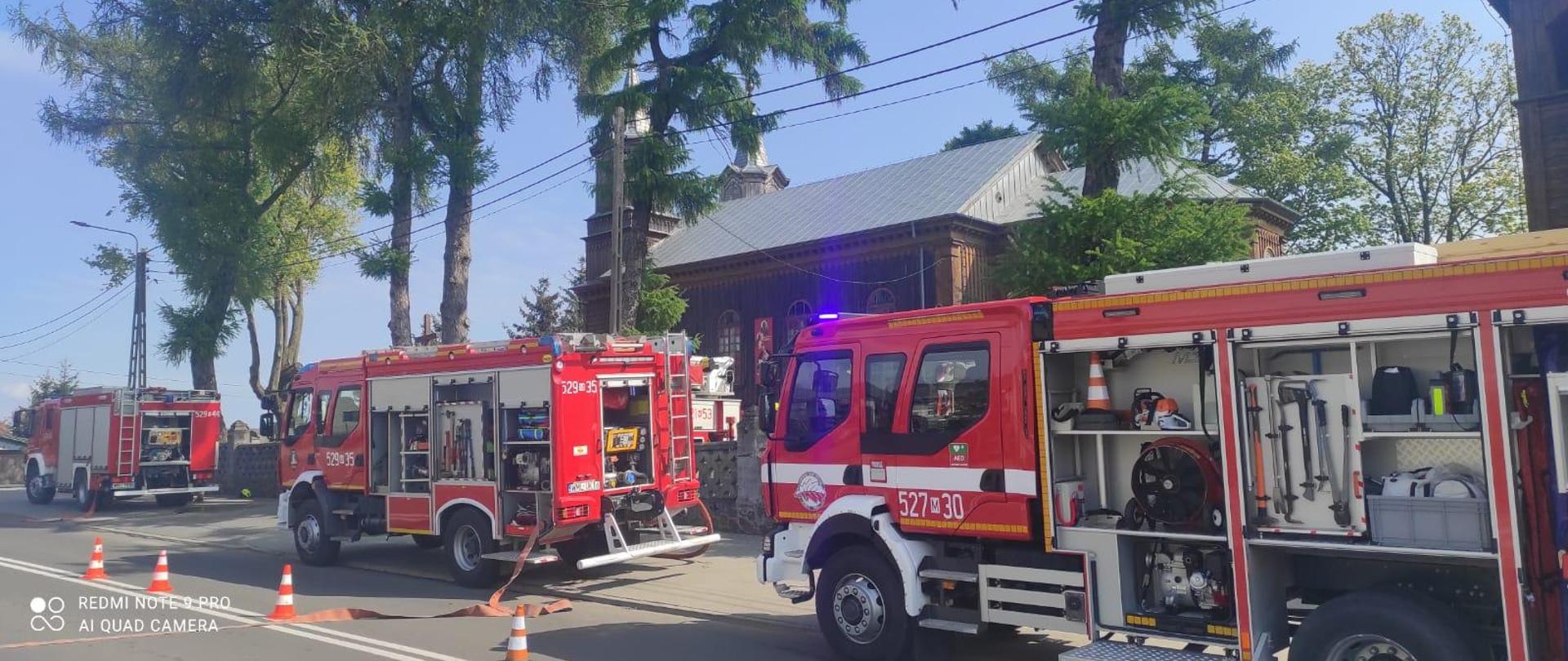 Ćwiczenia jednostek ochrony przeciwpożarowej w Dąbrowie