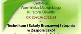 Certyfikat szkoły przyjaznej środowisku