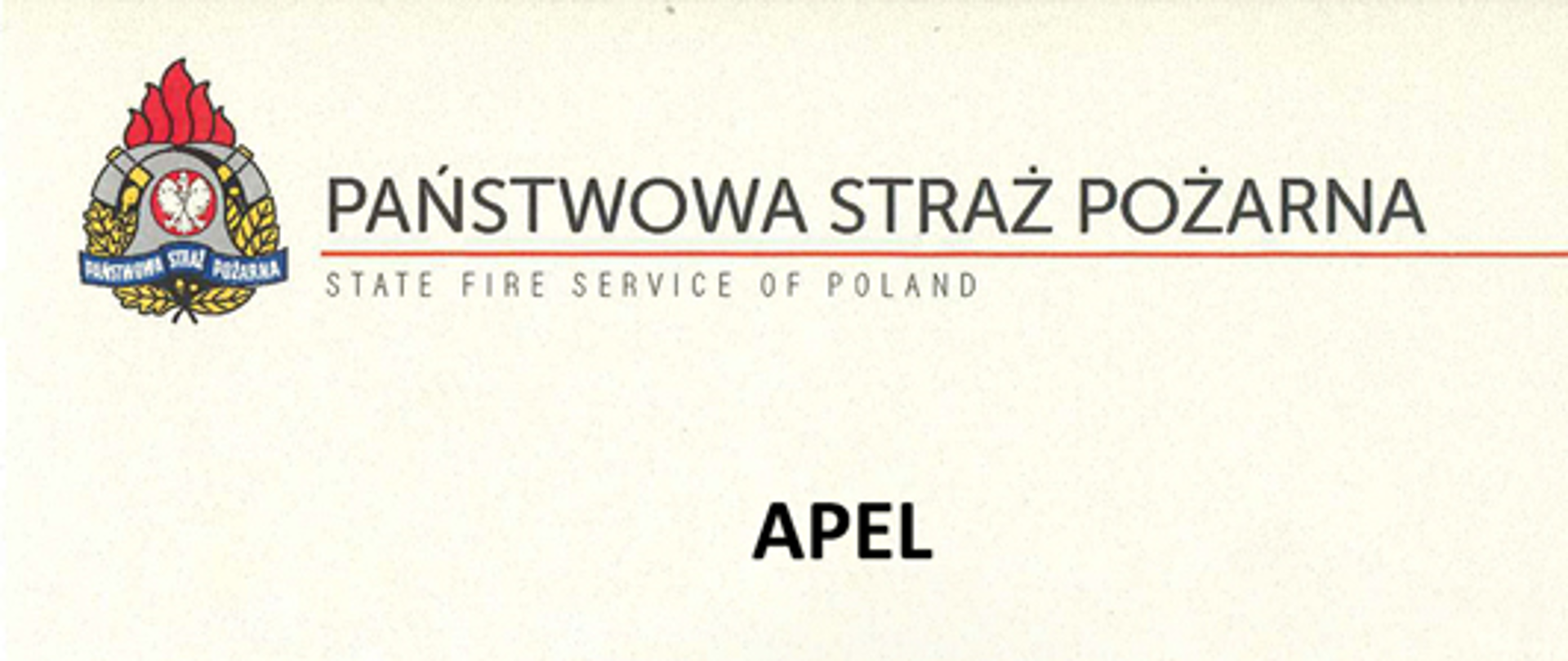 Część nagłówkowa apelu w którym Komendant Główny Państwowej Straży Pożarnej zwraca się do strażaków z prośbą oddawanie osocza dla osób chorych na COVID