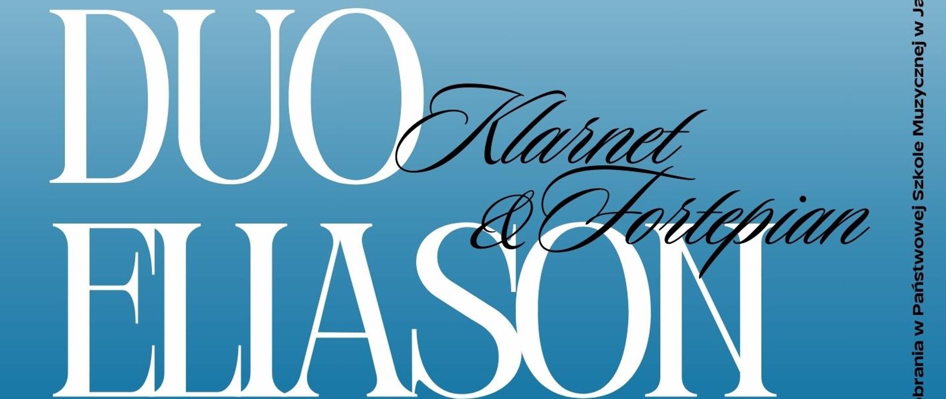 Plakat informacyjny dotyczący "Duo Eliason" odbywającego się w dniu 17.03.2025 o godz. 18.00.