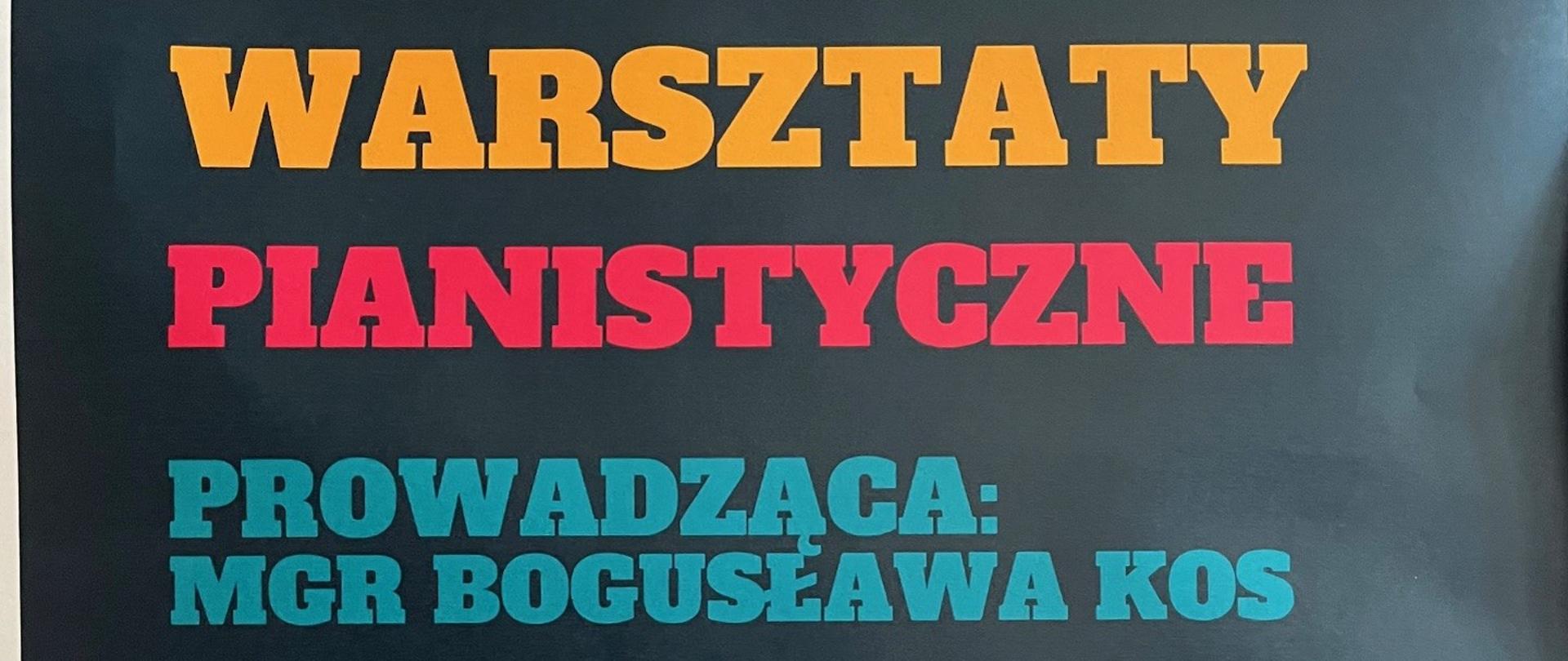 Warsztaty pianistyczne - prowadzenie mgr Bogusława Kos - 7 listopada 2025 r.