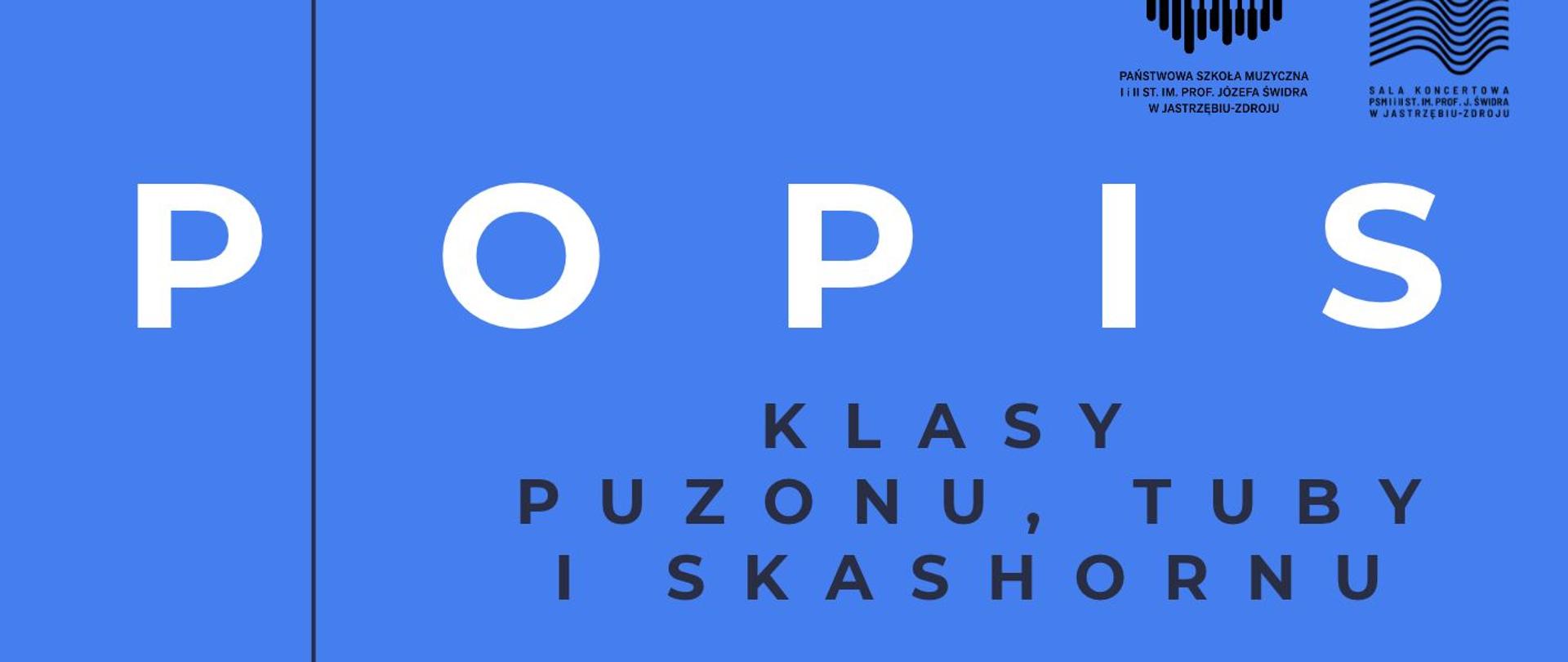 Plakat informacyjny dotyczący popisu klasy puzonu, sakshornu i tuby mgr Kamila Wolnera odbywającego się w dniu 29.10.2026 o godz. 16.15.