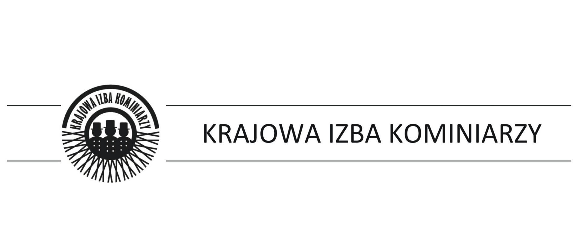 Czarno białe logo z napisami.
