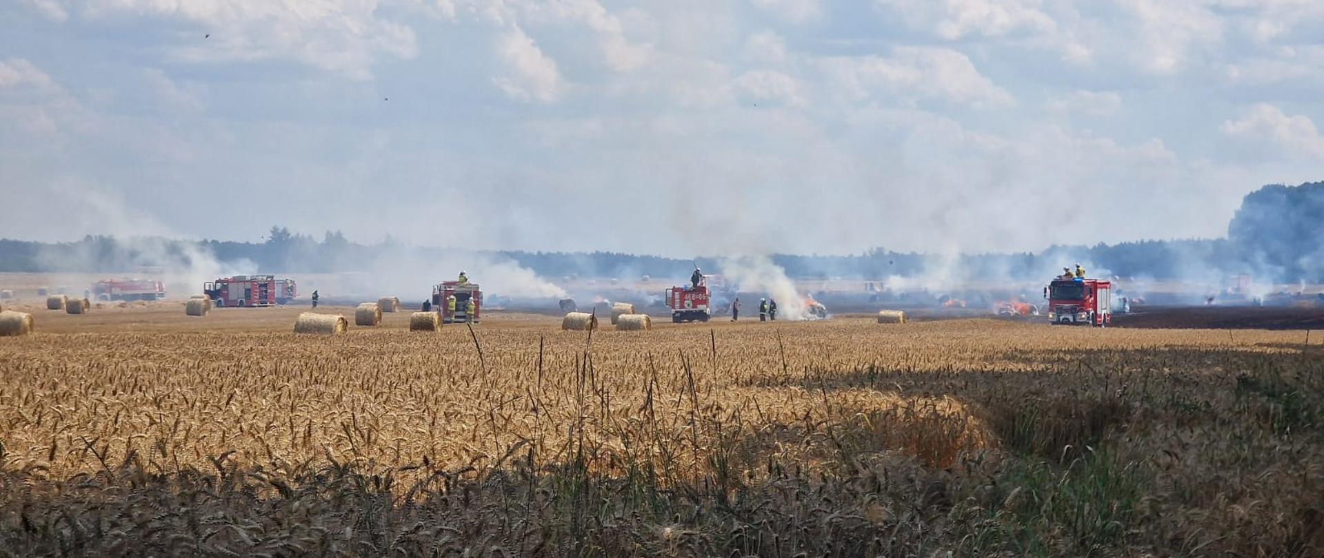 Pożar słomy i zboża w miejscowości Wielki Buczek.