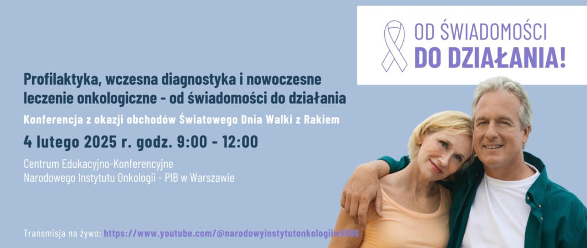 Grafika zawiera plakat informacyjny z nazwą i organizacją konferencji, linkiem do transmisji na żywo, listą organizatorów i patronów konferencji