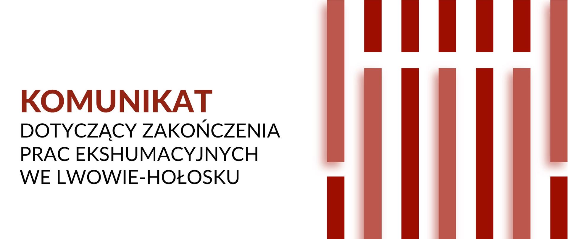 Komunikat o zakończeniu prac ekshumacyjnych w miejscowości Hołosko Wielkie
