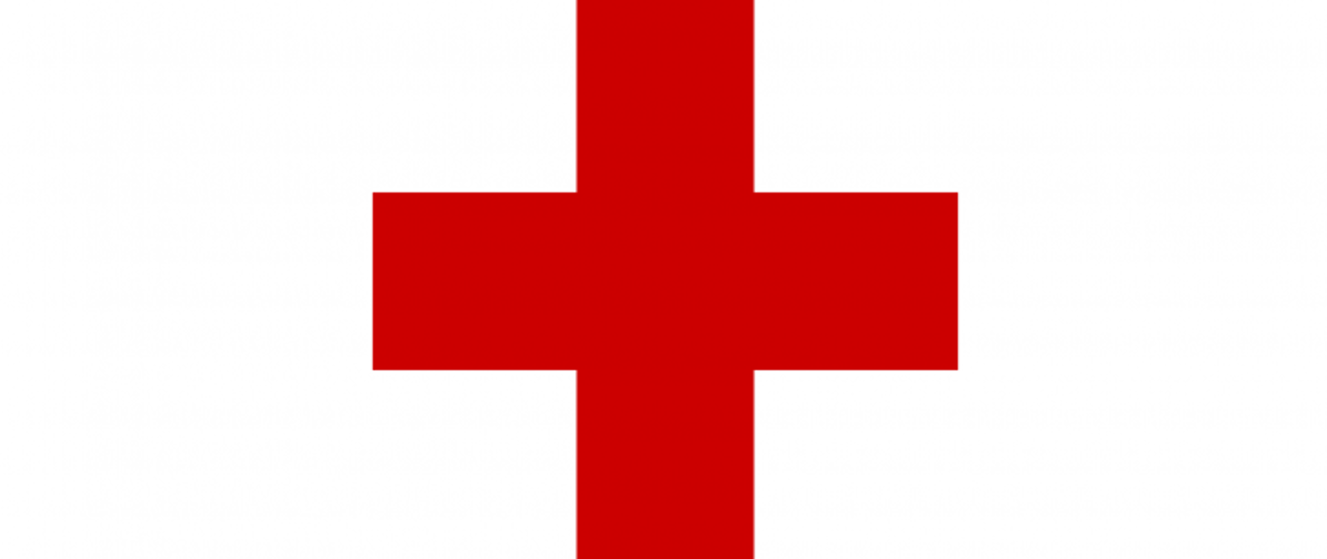 Czerwony krzyż na białym tle