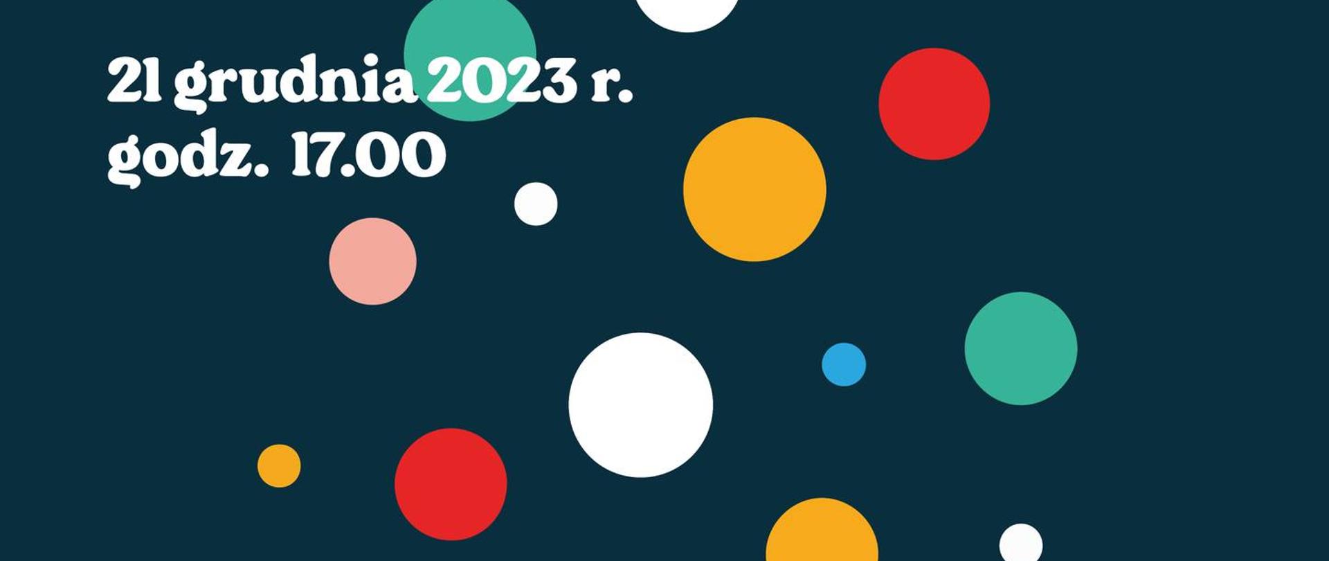 Zaproszenie na koncert kolęd i pastorałek, który odbędzie się 21.12.2023 o godz. 17:00 w sali koncertowej.