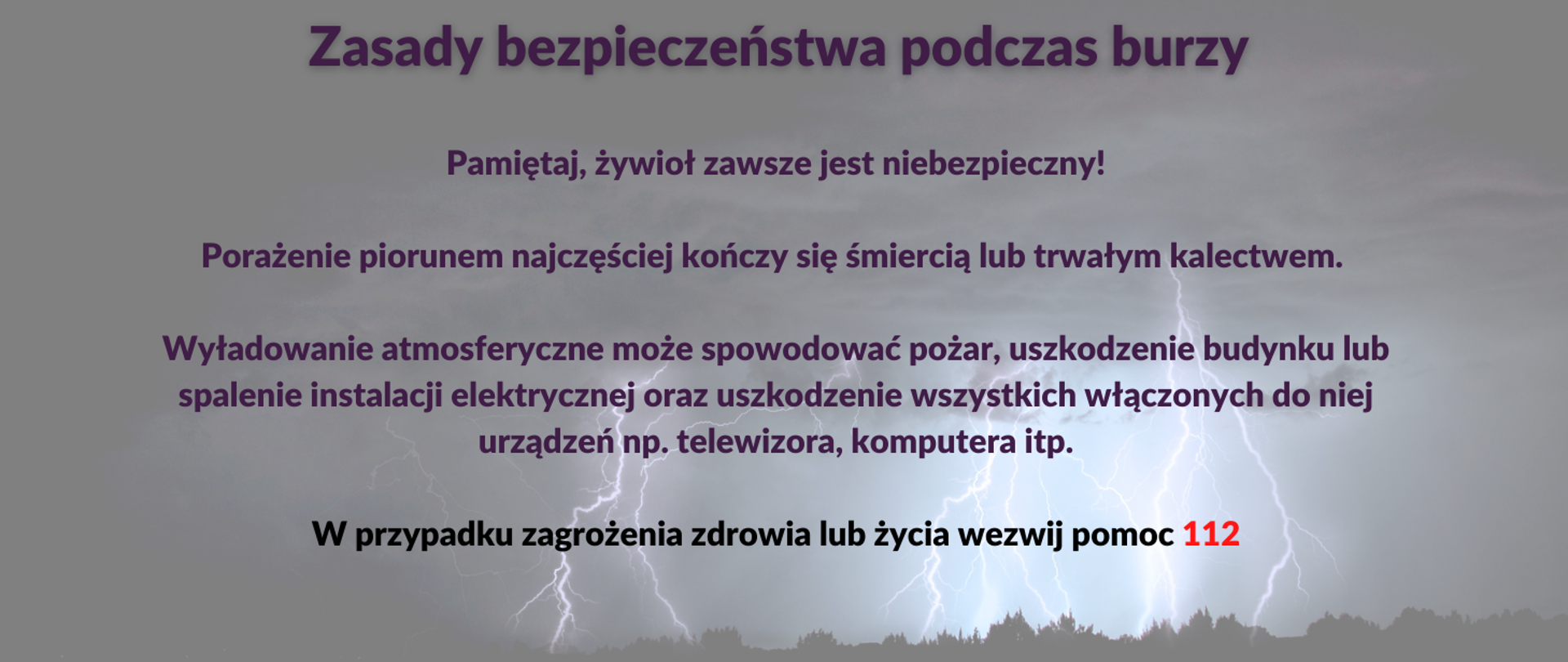 Zasady bezpieczeństwa podczas burzy