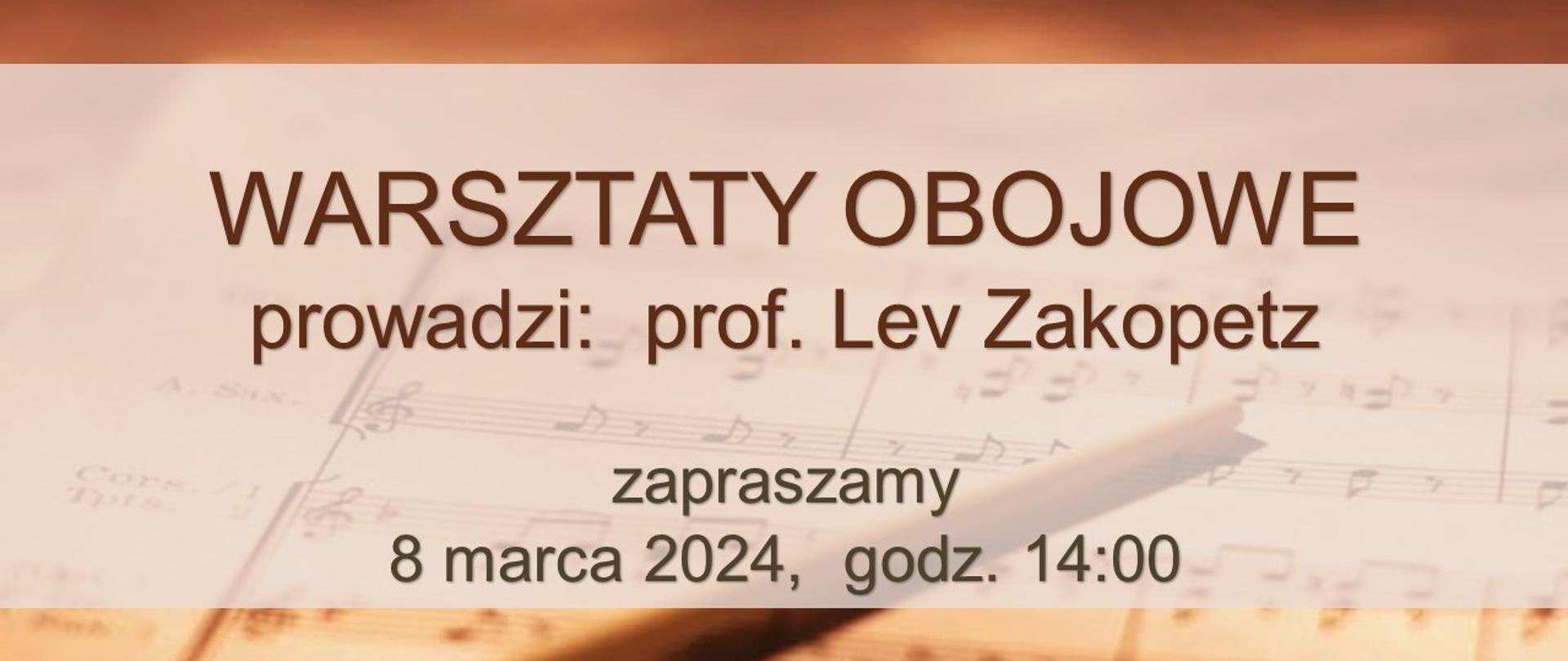 na afiszu Informacja o warsztatach obojowych