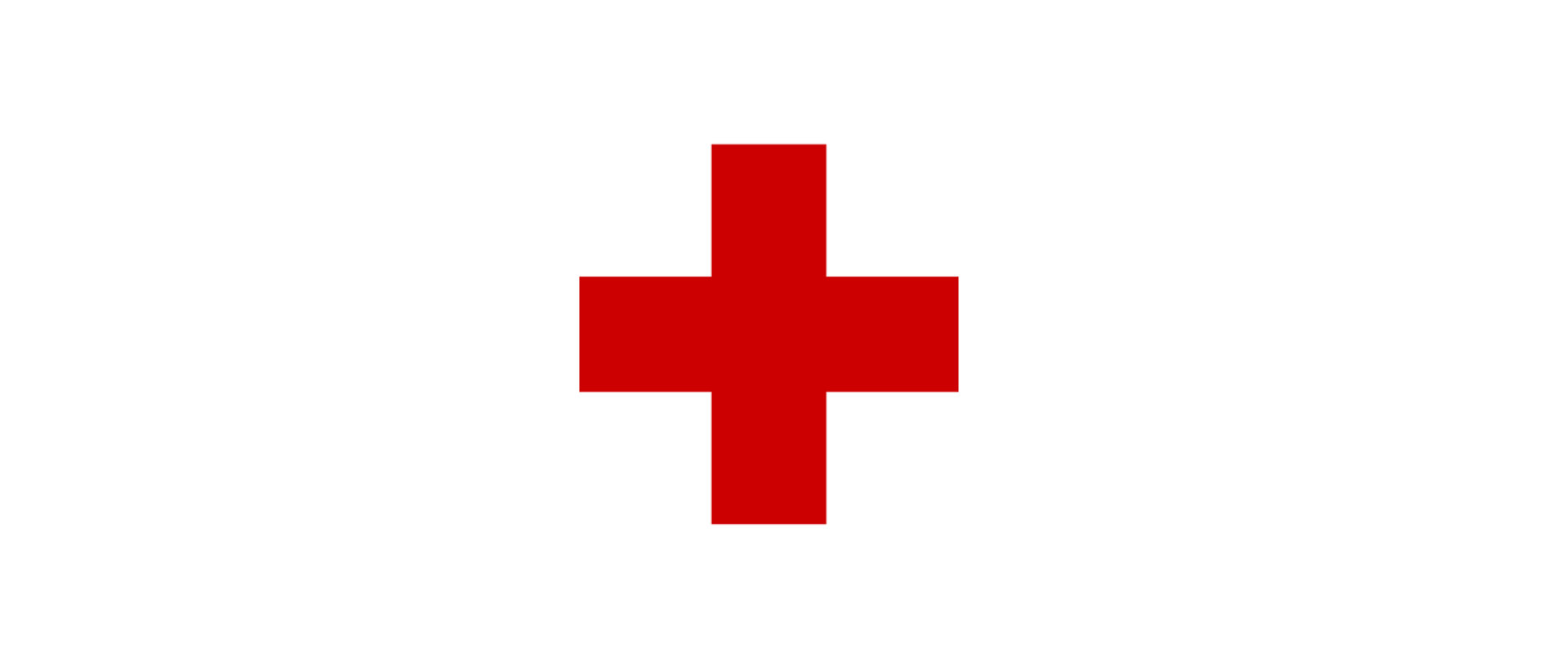 Czerwony krzyż na białym tle - symbol ruchu Czerwonego Krzyża i Czerwonego Półksiężyca